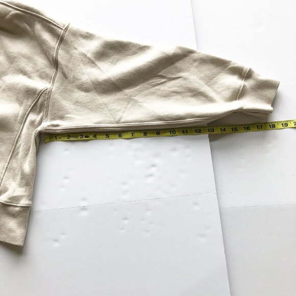 ABERCROMBIE Soft A&F Essential Sunday Half Zip Crop Tan Sweatshirt Womens Small - Picture 9 of 9
